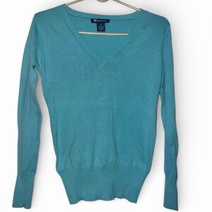 Body Central Women’s Turquoise V-Neck Long Sleeve Sweater Size Small